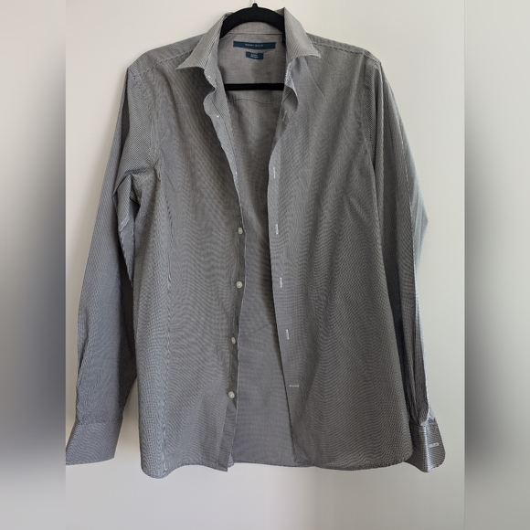 Perry Ellis Pleated Black Shirt M - Picture 4 of 7